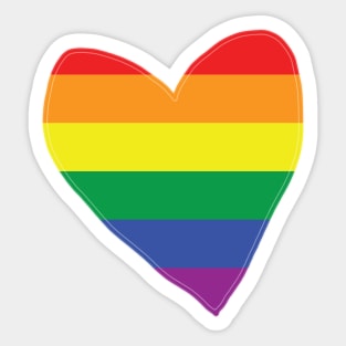 Pride Stripes Heart Valentines Day Sticker